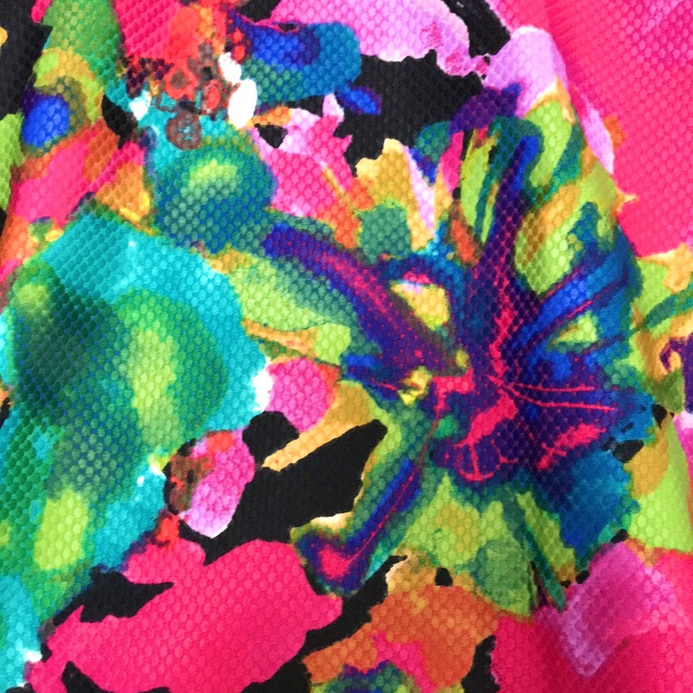 Tahari Vibrant Watercolor Fit and Flare Dress - Picture 8 of 16